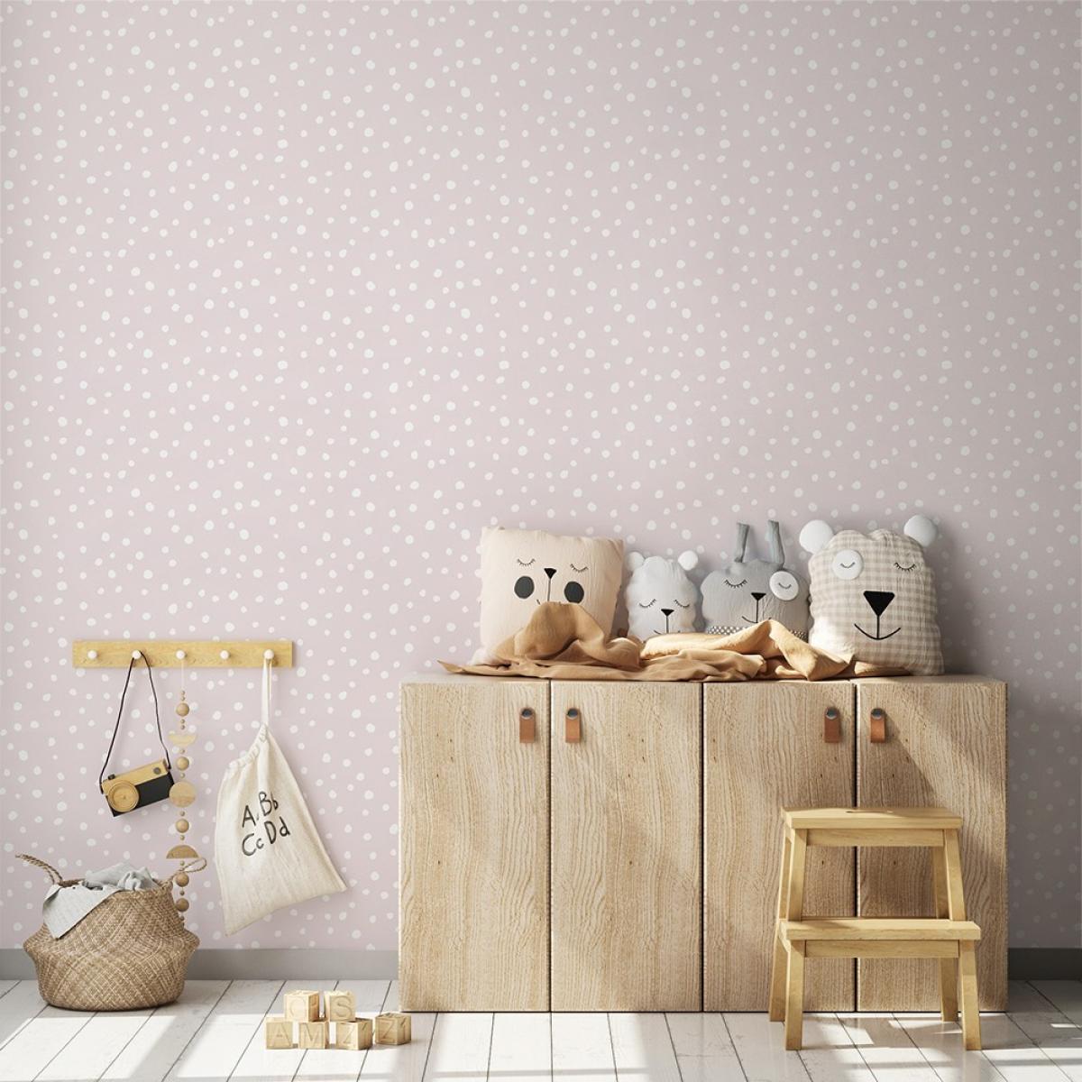 Rollo de dos paneles autoadhesivos canvas IRREGULAR DOTS