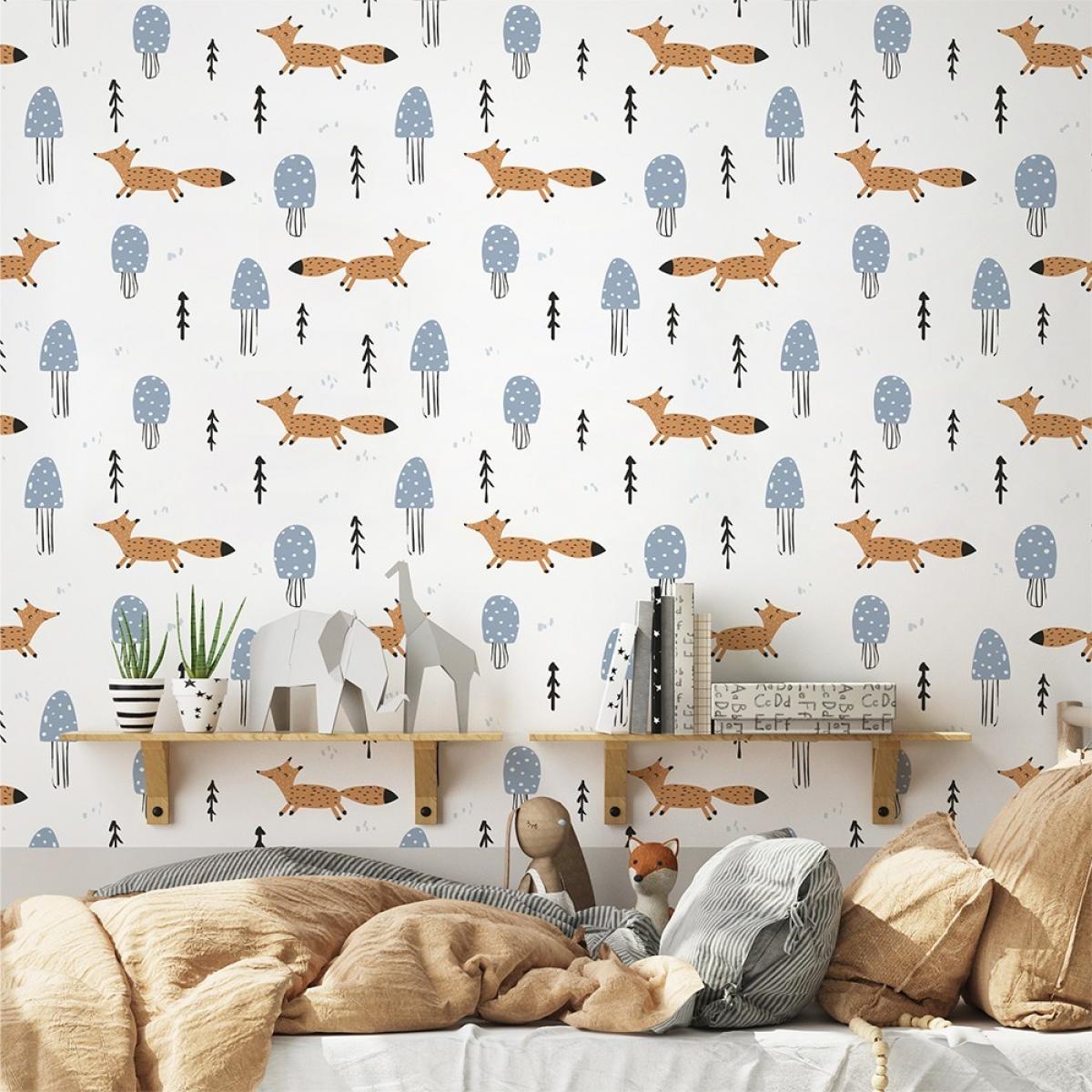 Rollo de papel pintado infantil de dos paneles autoadhesivos canvas GUINEU