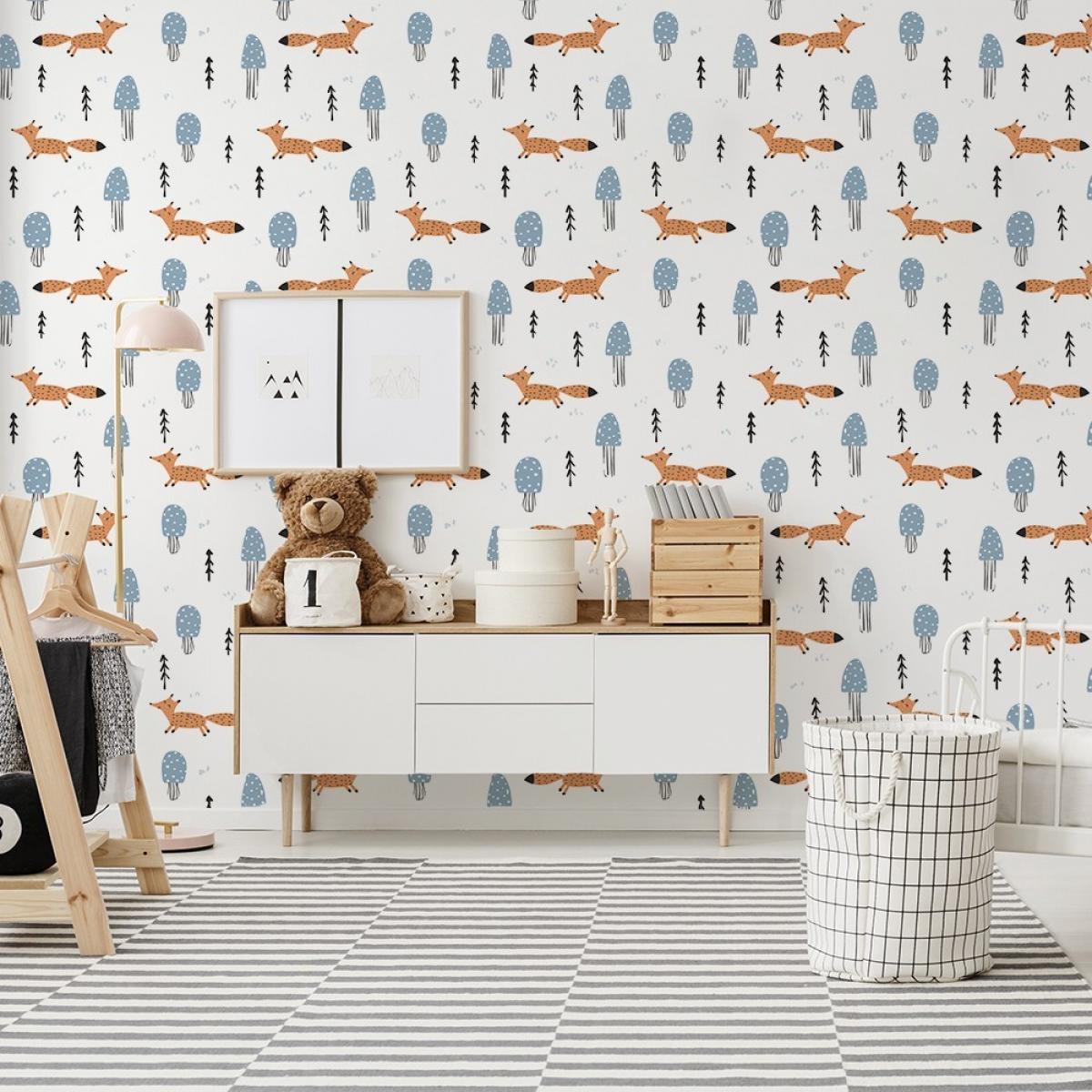 Rollo de papel pintado infantil de dos paneles autoadhesivos canvas GUINEU