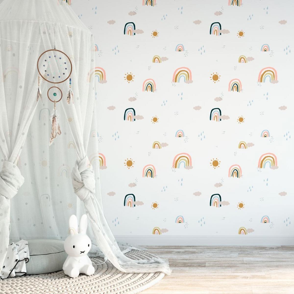 Rollo de papel pintado infantil de dos paneles autoadhesivos texart ARCOIRIS