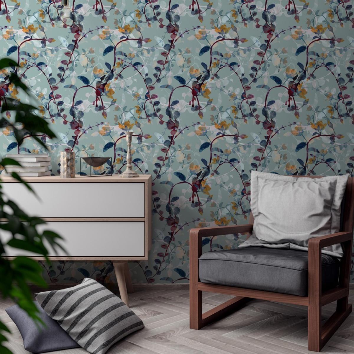 Rollo de dos paneles autoadhesivos texart FLORES DE