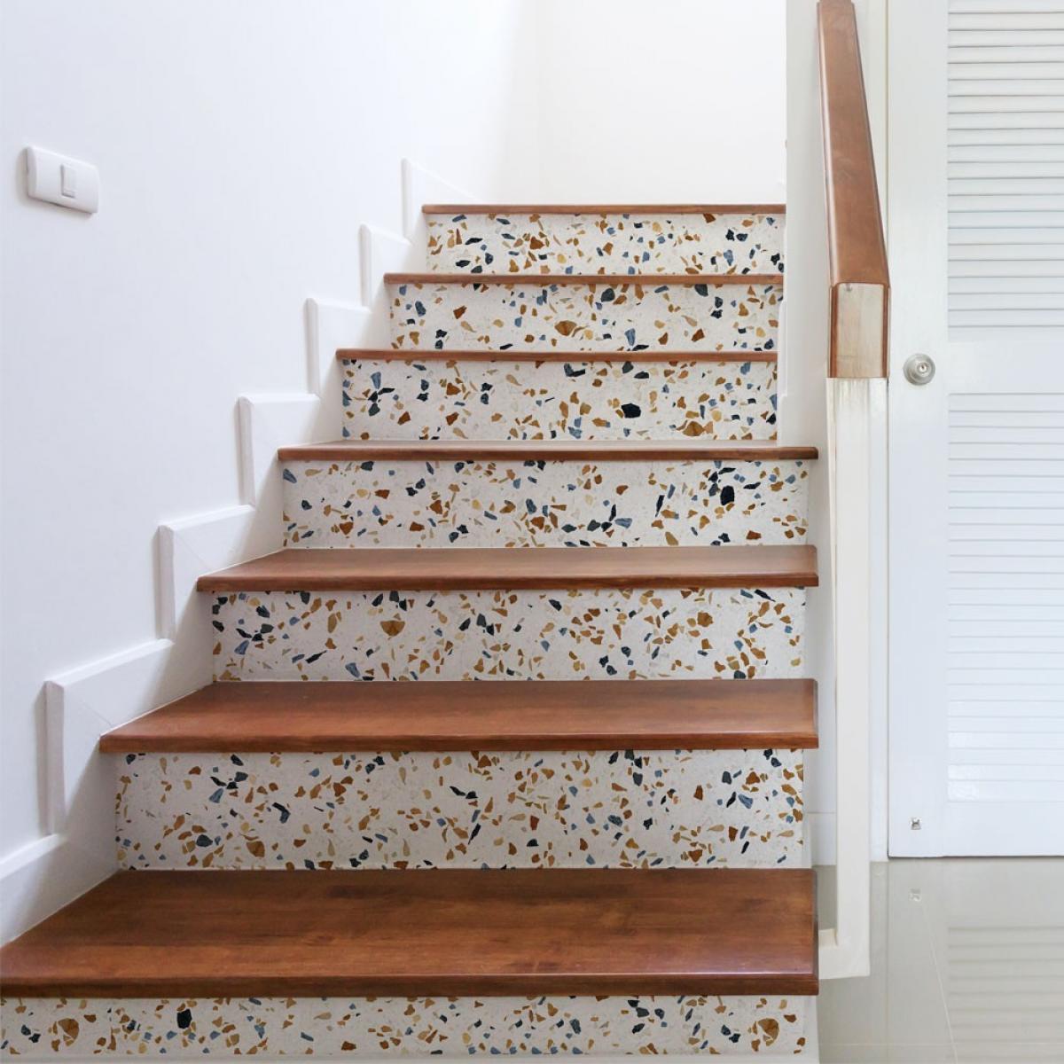 Vinilo autoadhesivo Low Cost mate  TERRAZO VINCENT BLANCO