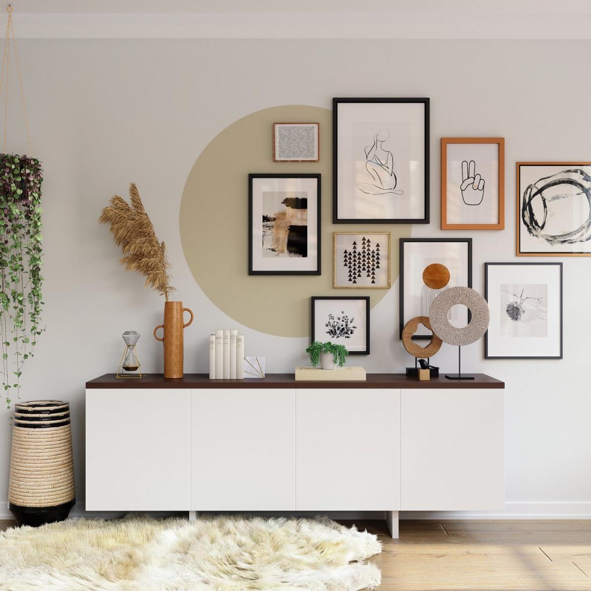 Círculo pintado vinílico autoadhesivo AMARILLO PASTEL