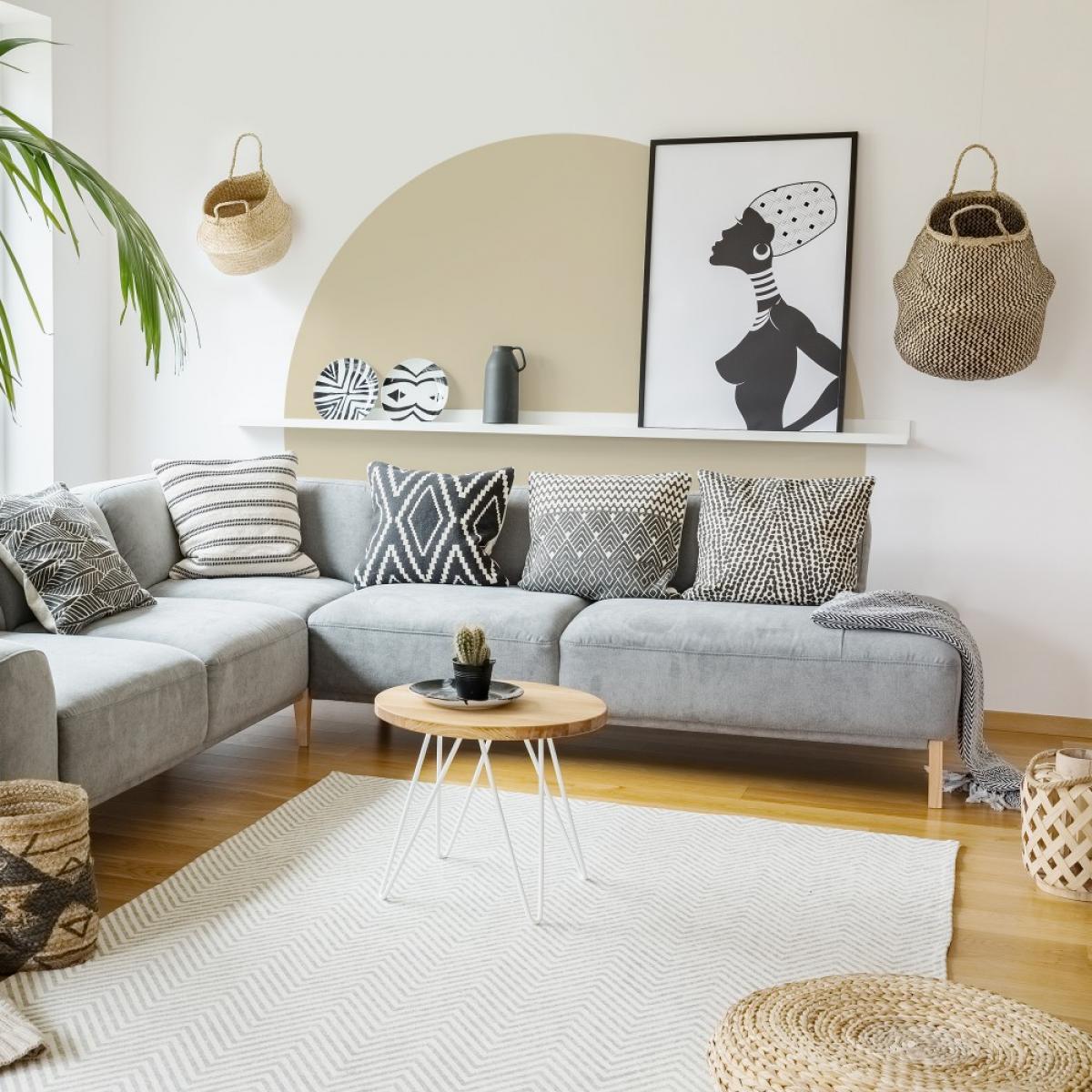 Círculo pintado vinílico autoadhesivo AMARILLO PASTEL