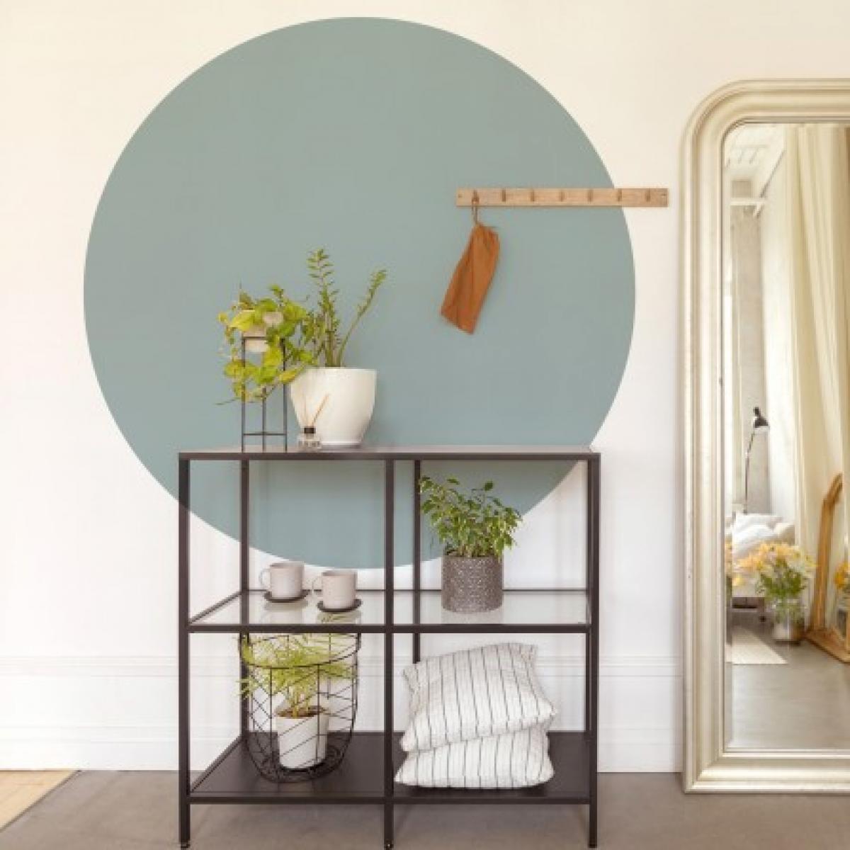 Círculo pintado vinílico autoadhesivo AZUL NÓRDICO