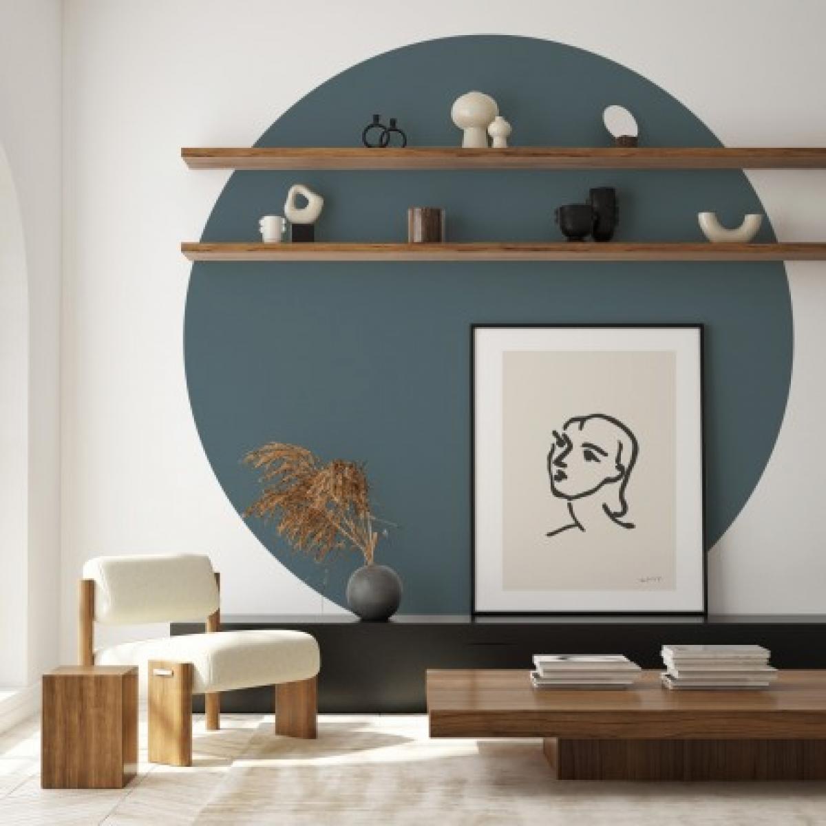 Círculo pintado vinílico autoadhesivo AZUL OCÉANO