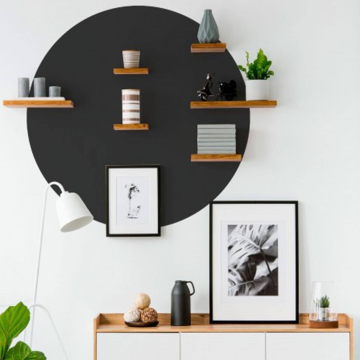 Círculo pintado vinílico autoadhesivo NEGRO NOCHE