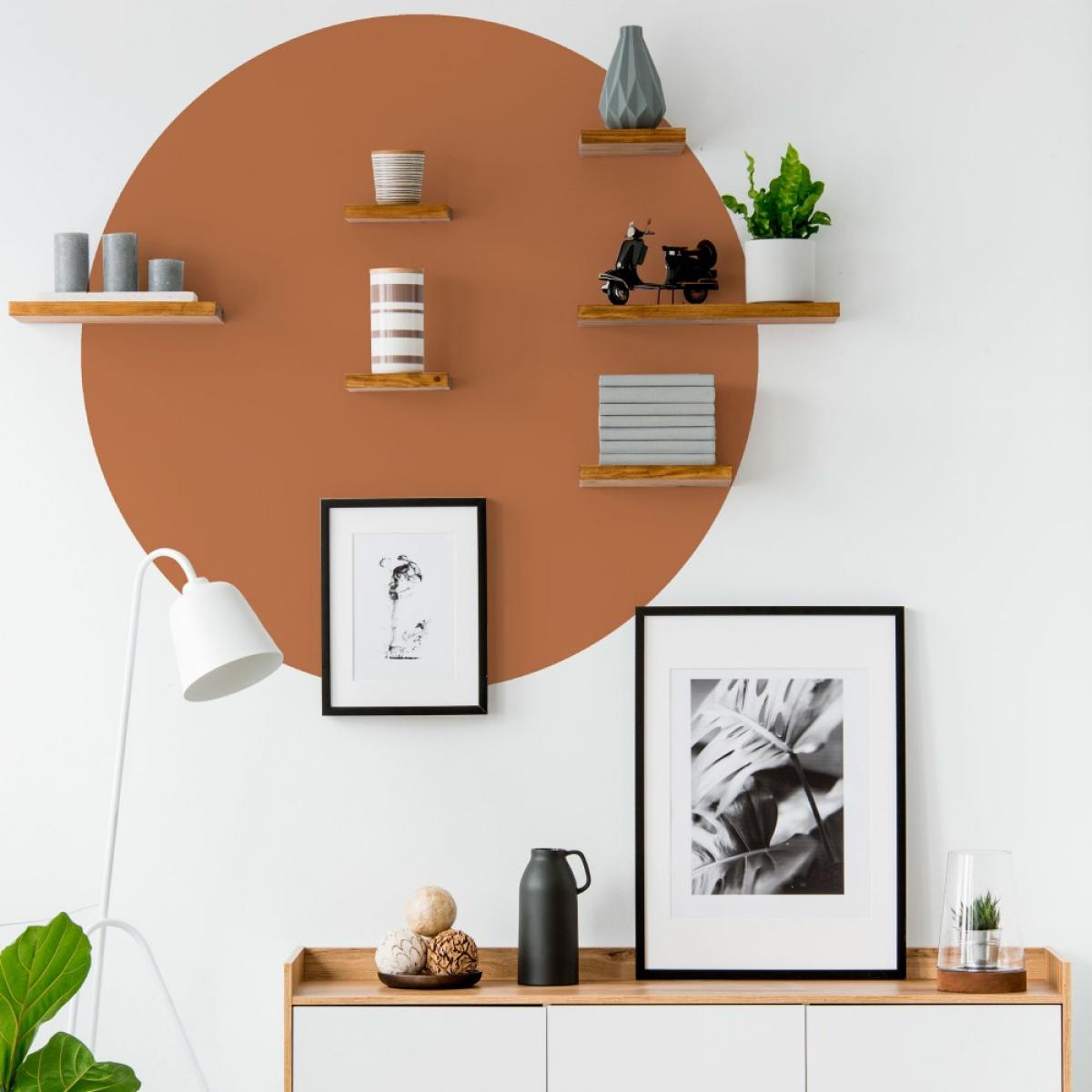 Círculo pintado vinílico autoadhesivo ROJO TEJA