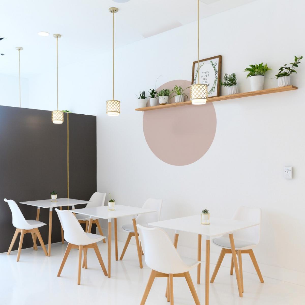 Círculo pintado vinílico autoadhesivo ROSA EMPOLVADO