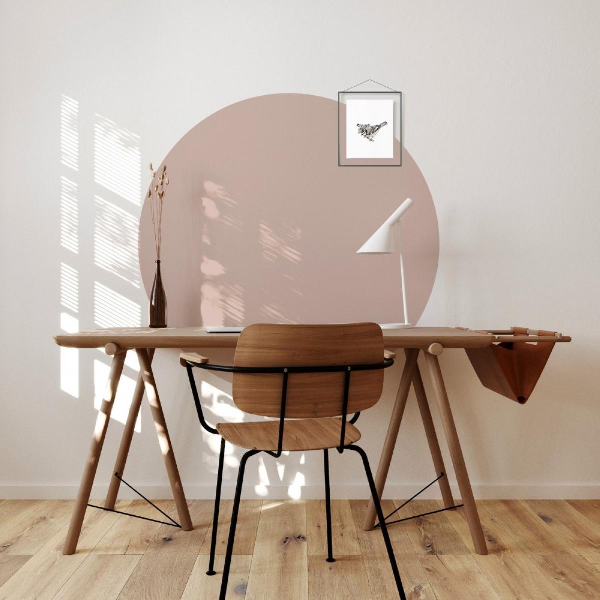 Círculo pintado vinílico autoadhesivo ROSA EMPOLVADO