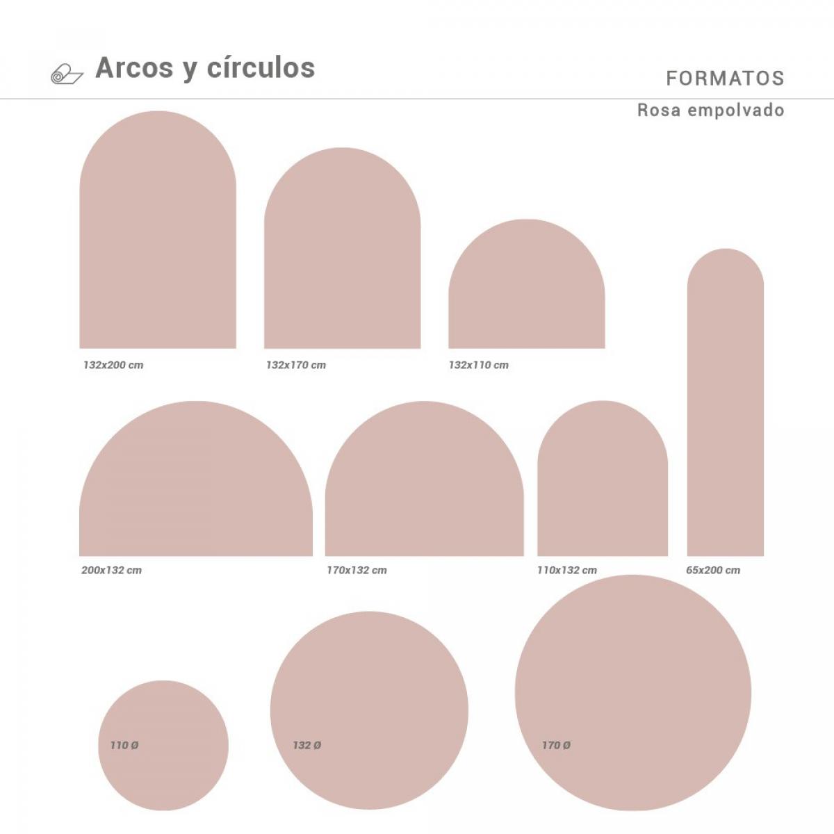 Círculo pintado vinílico autoadhesivo ROSA EMPOLVADO