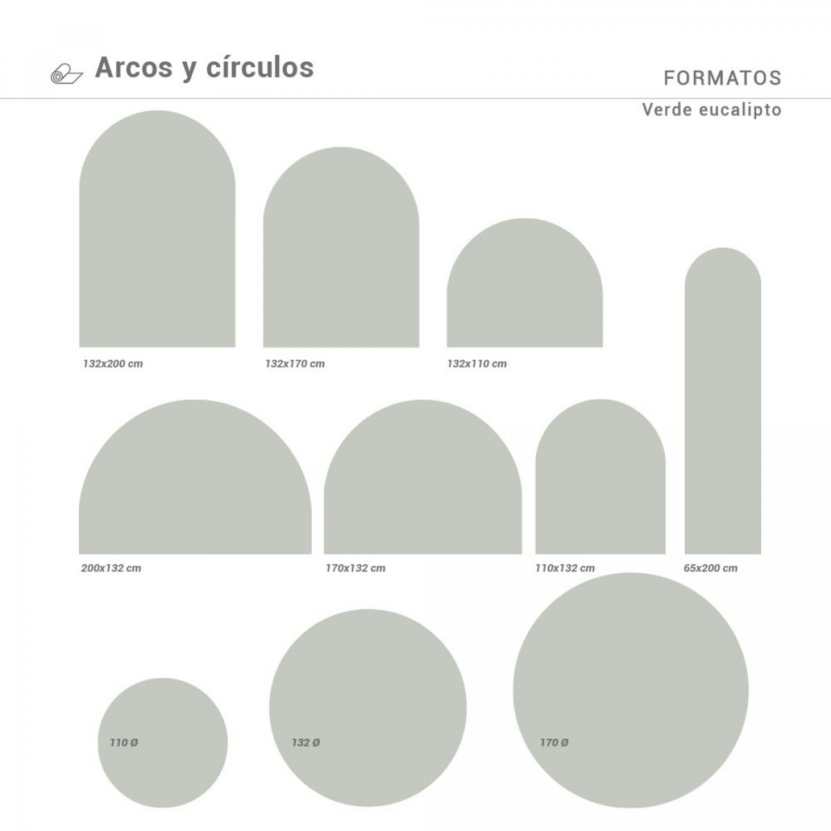 Círculo pintado vinílico autoadhesivo VERDE EUCALIPTO