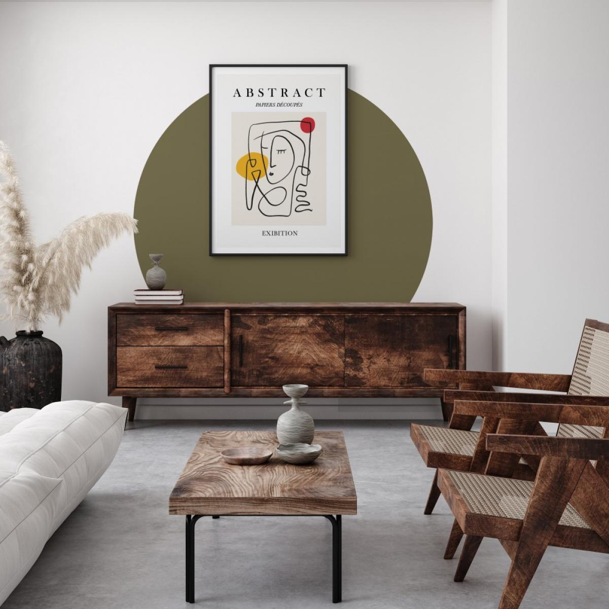 Círculo pintado vinílico autoadhesivo VERDE OLIVA