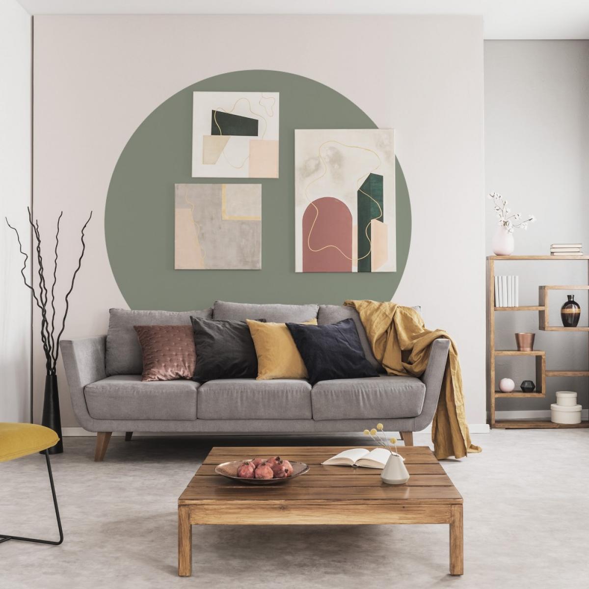 Círculo pintado vinílico autoadhesivo VERDE SALVIA