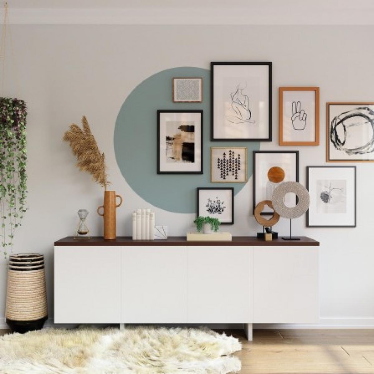 Círculo pintado vinílico autoadhesivo AZUL NÓRDICO