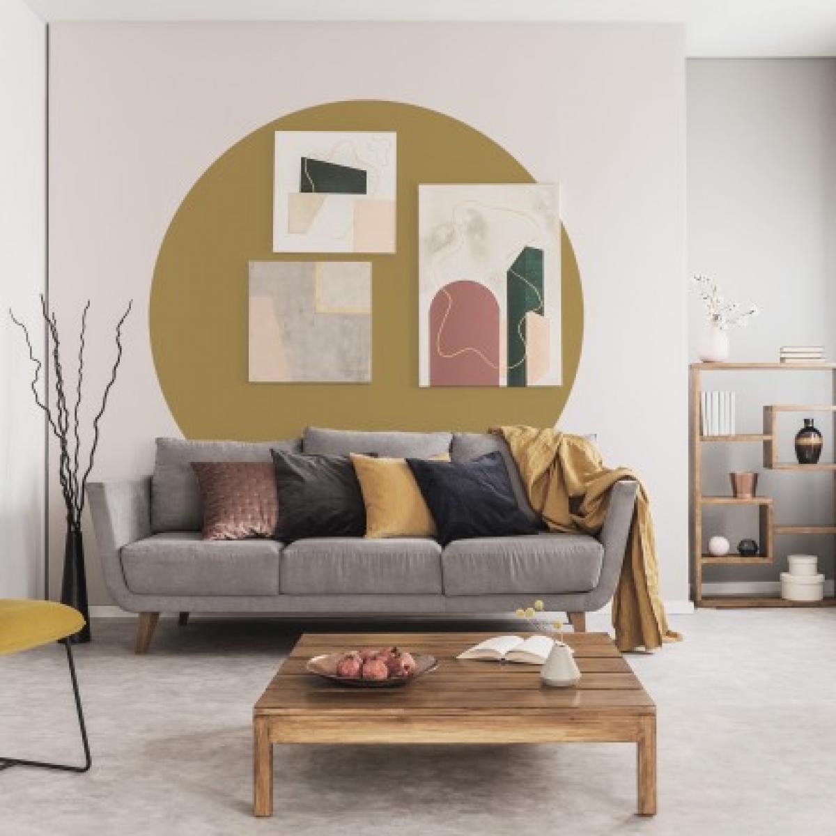 Círculo pintado vinílico autoadhesivo OCRE