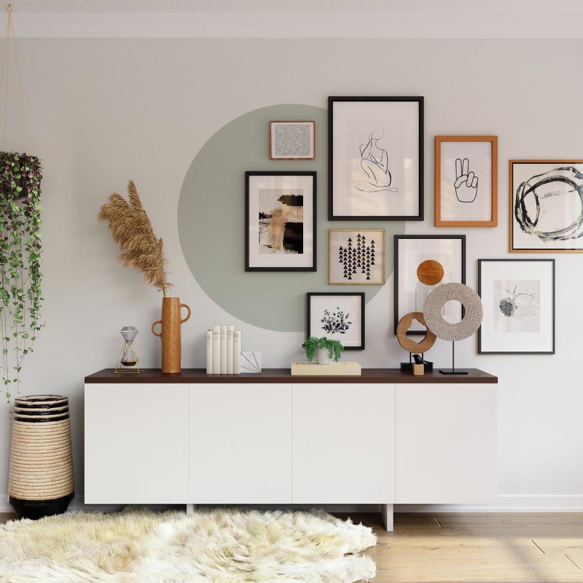 Círculo pintado vinílico autoadhesivo VERDE EUCALIPTO