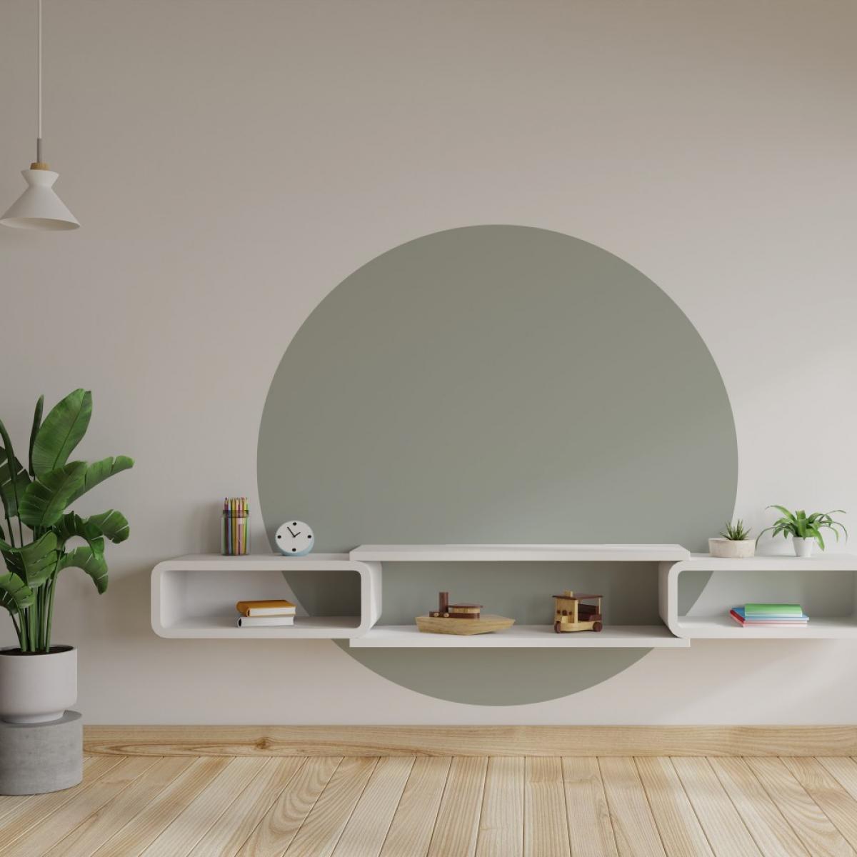 Círculo pintado vinílico autoadhesivo VERDE EUCALIPTO