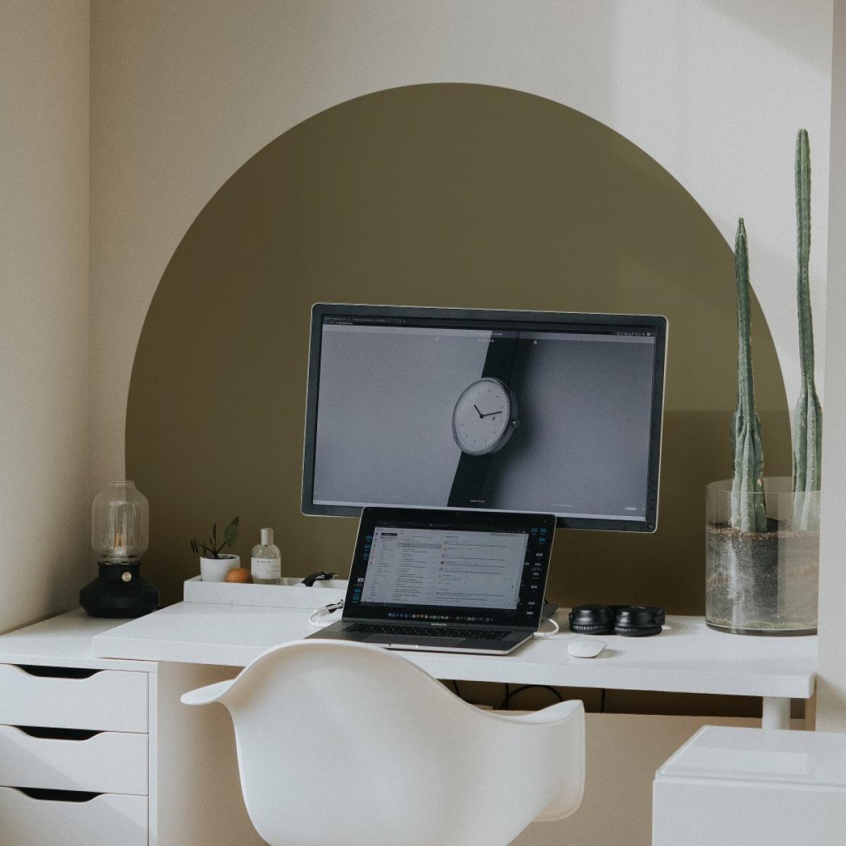 Círculo pintado vinílico autoadhesivo VERDE OLIVA