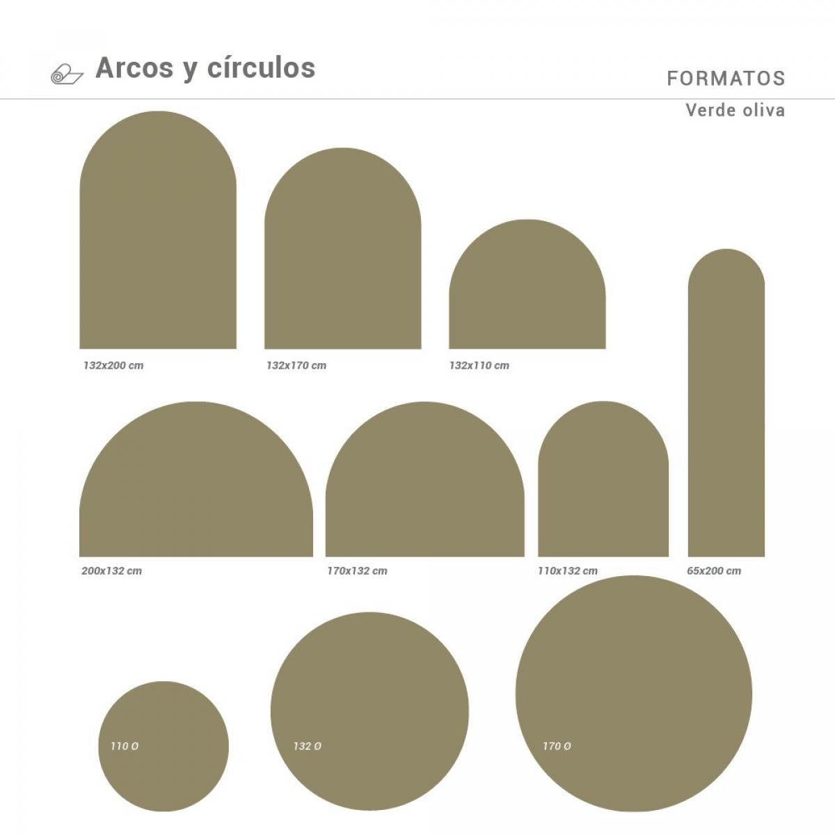 Círculo pintado vinílico autoadhesivo VERDE OLIVA