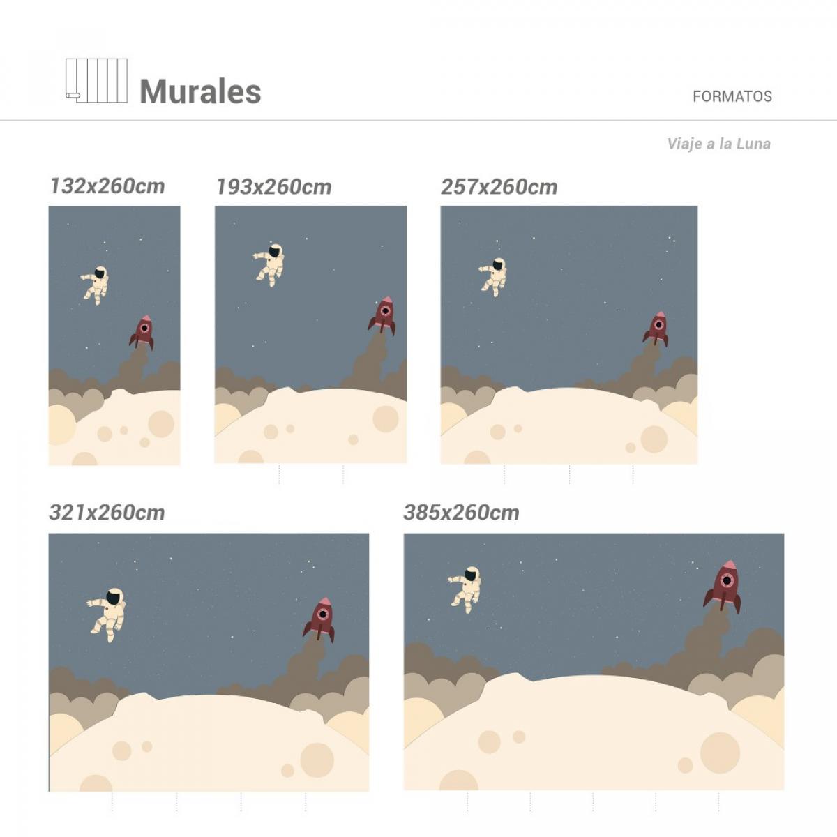 Mural autoadhesivo canvas VIAJE A LA LUNA