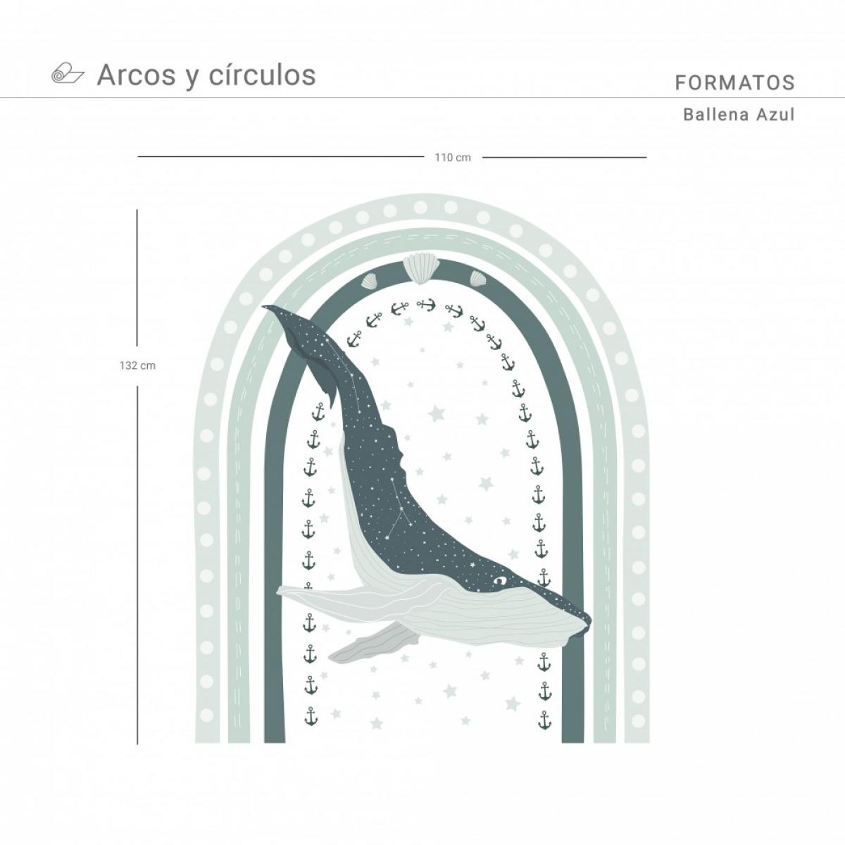 Arco pintado vinílico autoadhesivo BALLENA