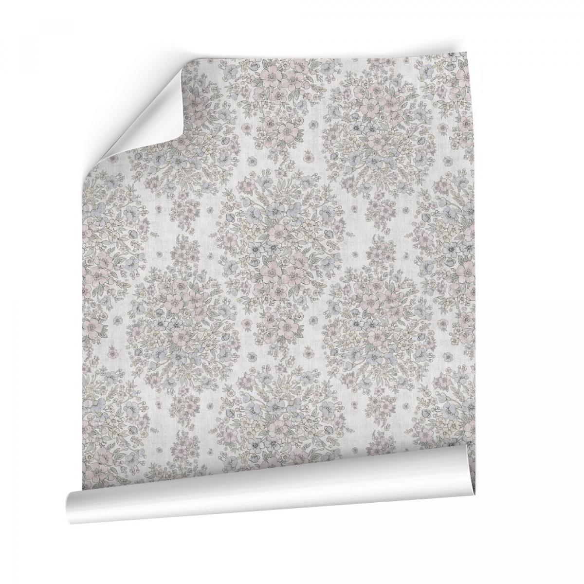 Rollo de papel pintado baño de dos paneles autoadhesivos texart FLOWERBOMB