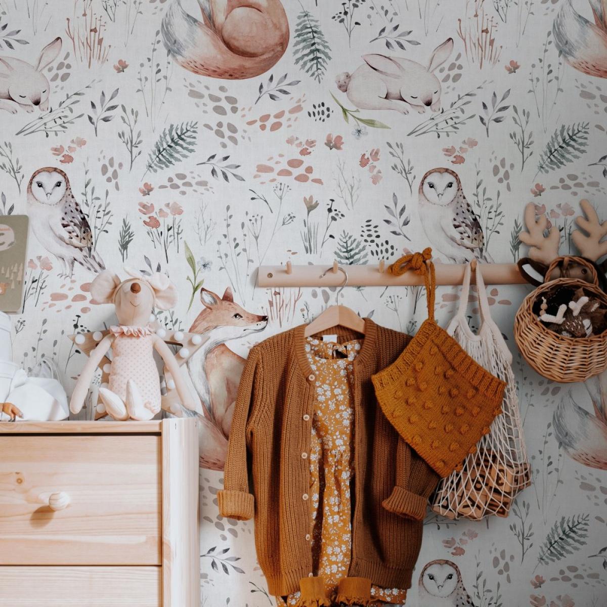 Rollo de dos paneles autoadhesivos texart WILD AND FREE WHITE