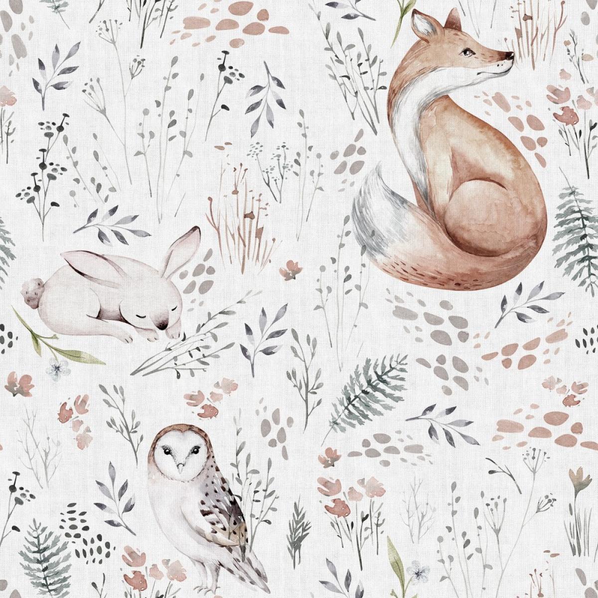 Rollo de dos paneles autoadhesivos canvas WILD AND FREE WHITE