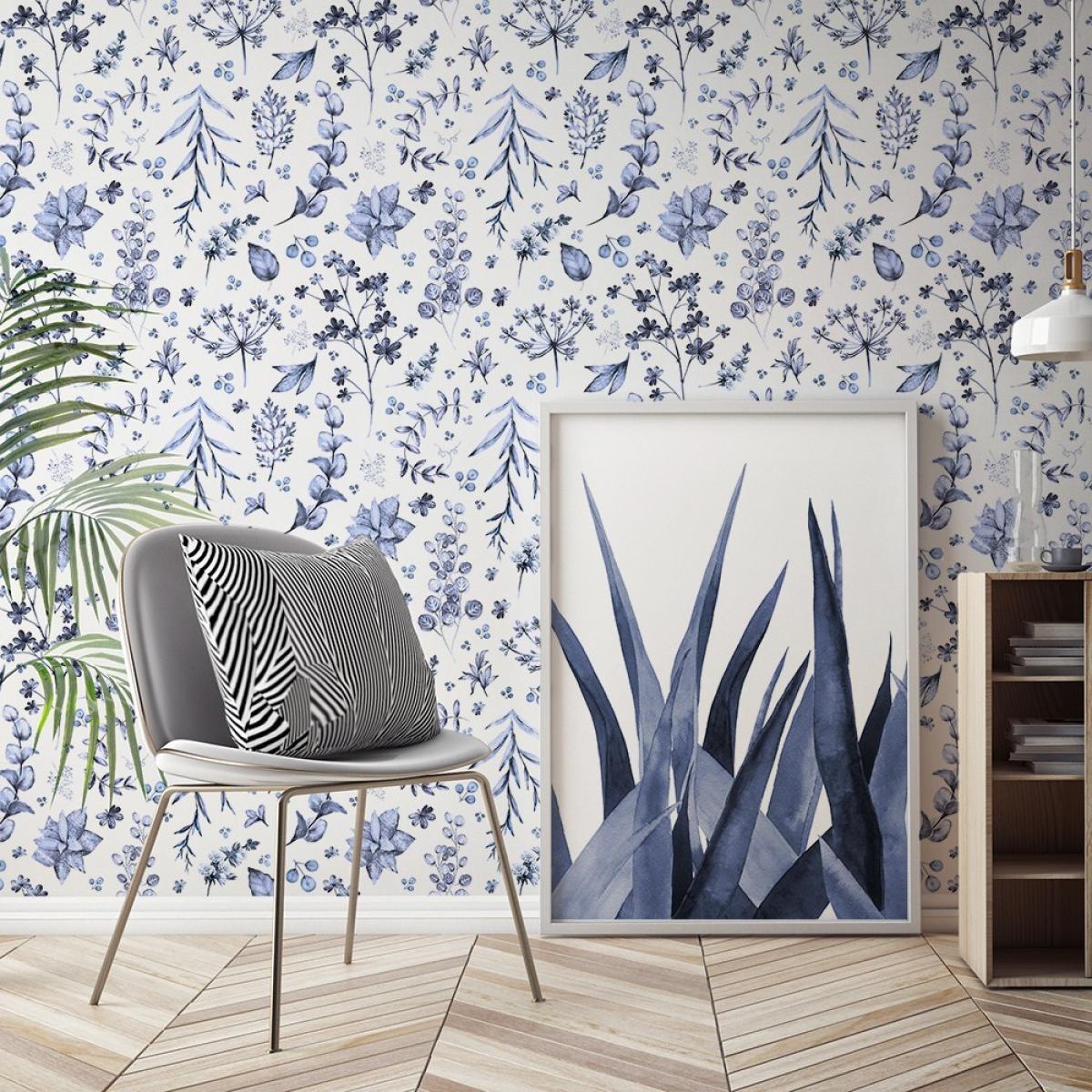 Rollo de dos paneles autoadhesivos canvas BLUE