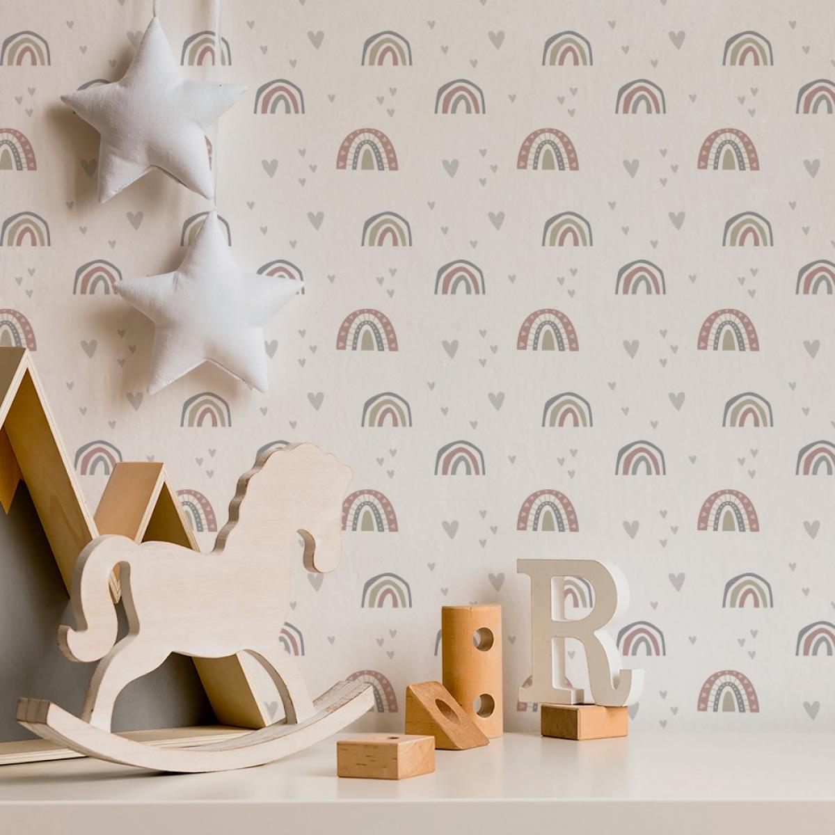 Rollo de papel pintado infantil de dos paneles autoadhesivos canvas NIJI