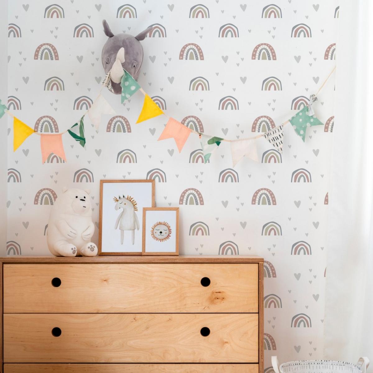 Rollo de papel pintado infantil de dos paneles autoadhesivos texart NIJI