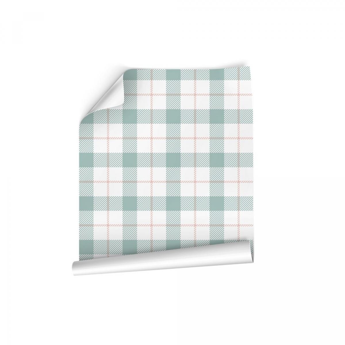 Rollo de dos paneles autoadhesivos texart VICHY MINT