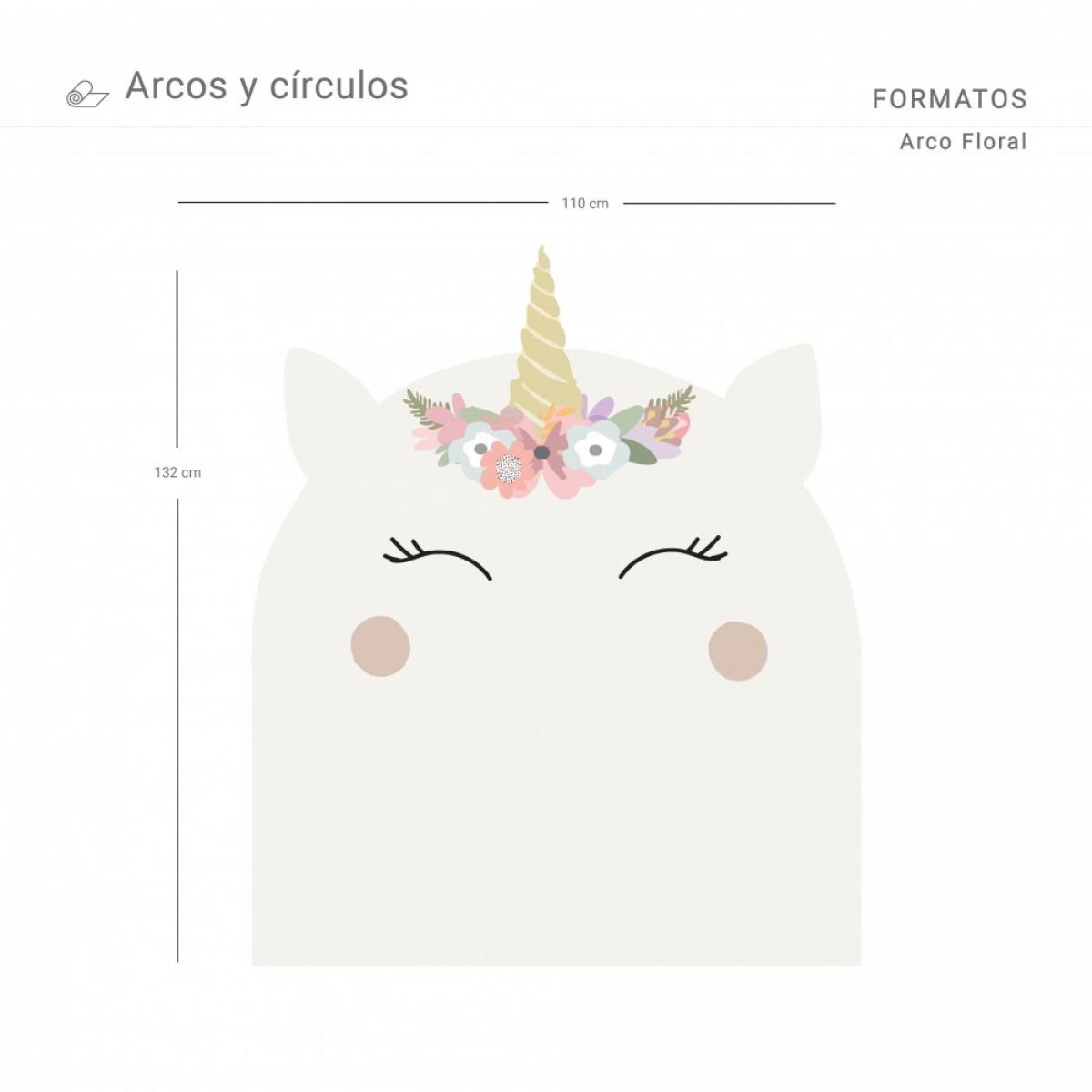 Arco pintado vinílico autoadhesivo UNICORNIO