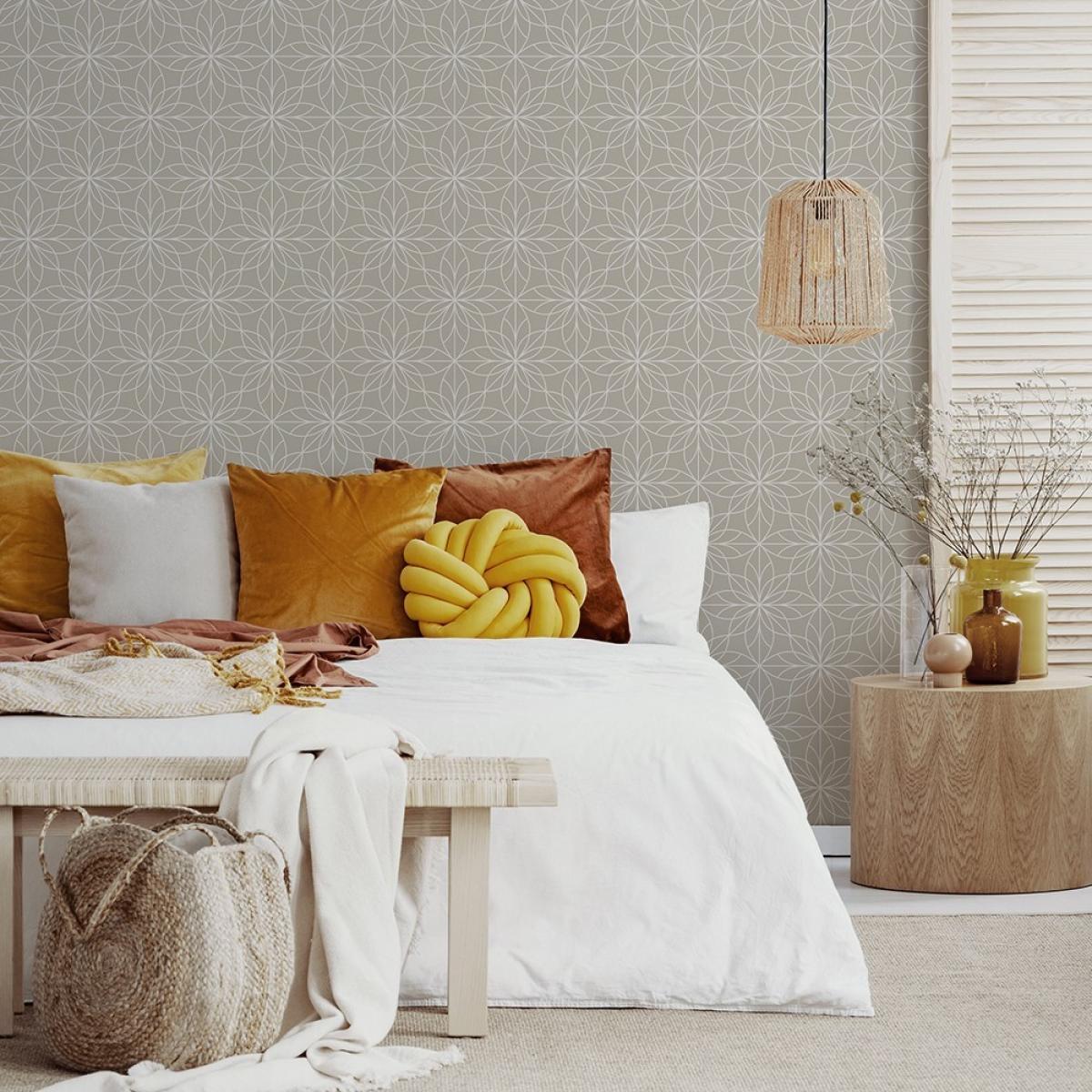 Rollo de dos paneles autoadhesivos canvas GEO STAR GREEN SOFT