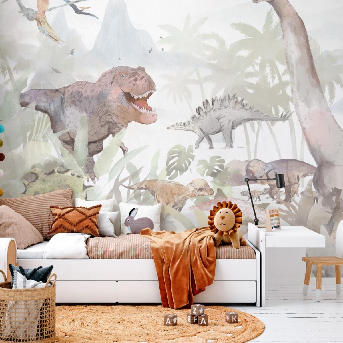 Mural autoadhesivo canvas MUNDO DINO