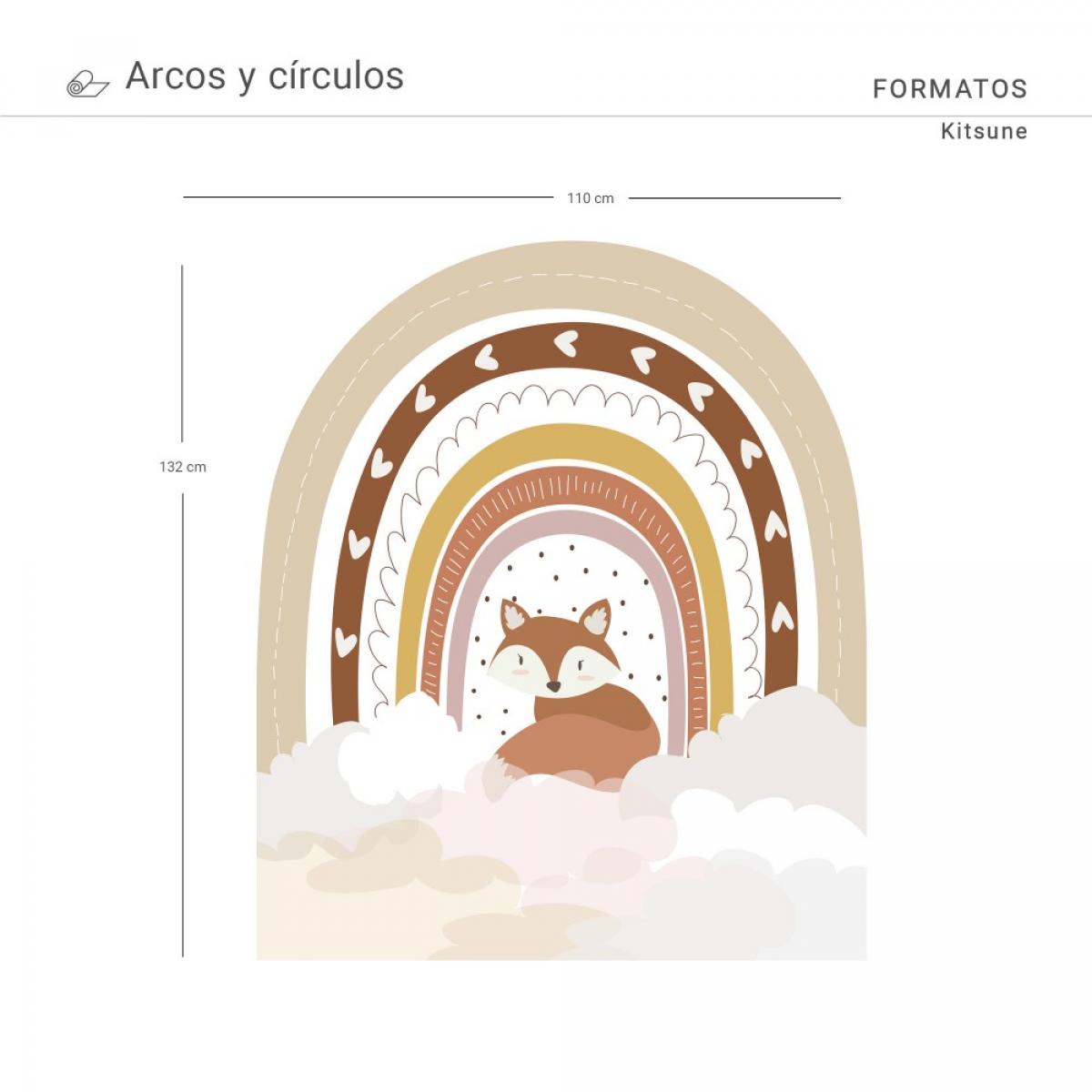 Arco pintado vinílico autoadhesivo KITSUNE