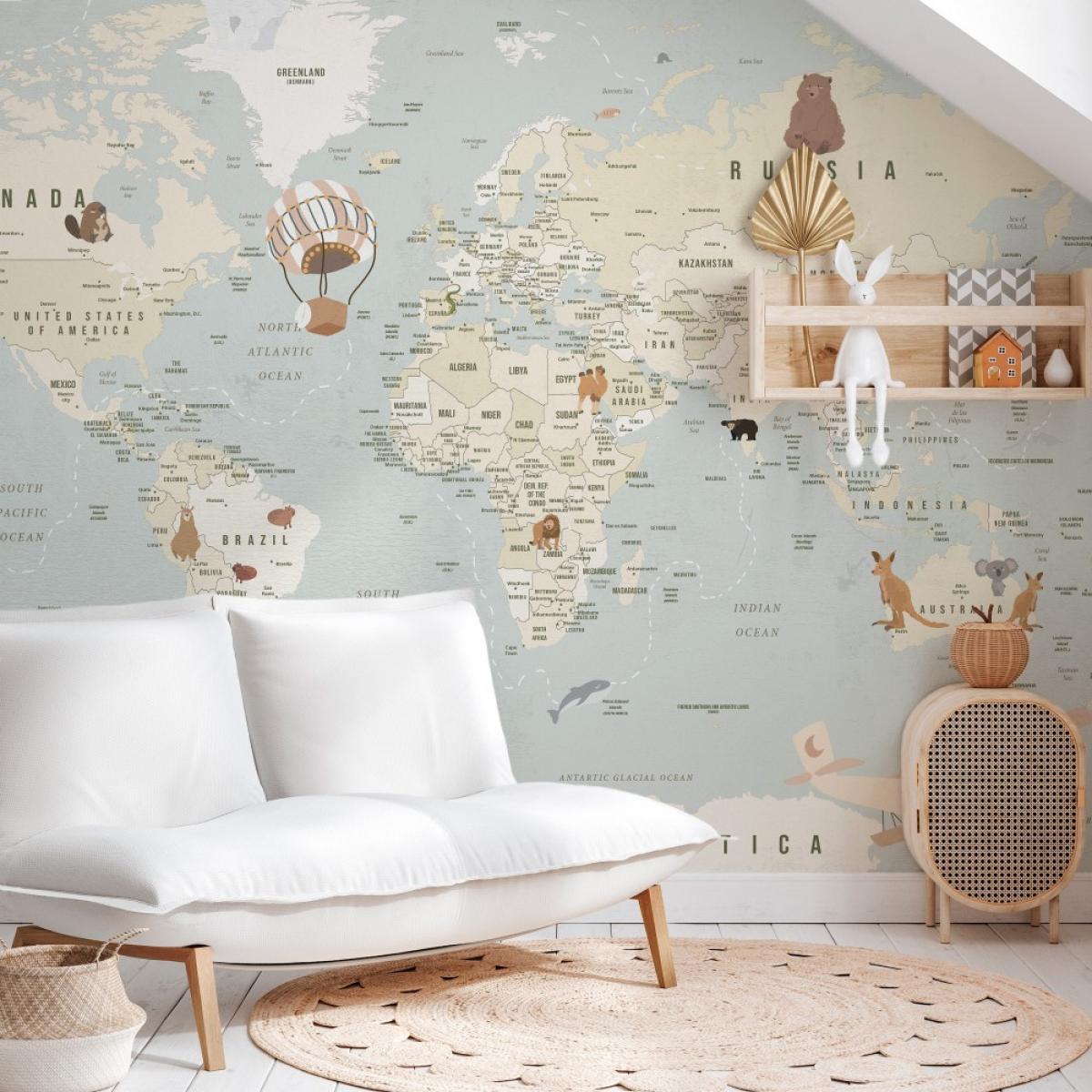 Mural autoadhesivo canvas MAPAMUNDI SAPERE AUDE ENGLISH