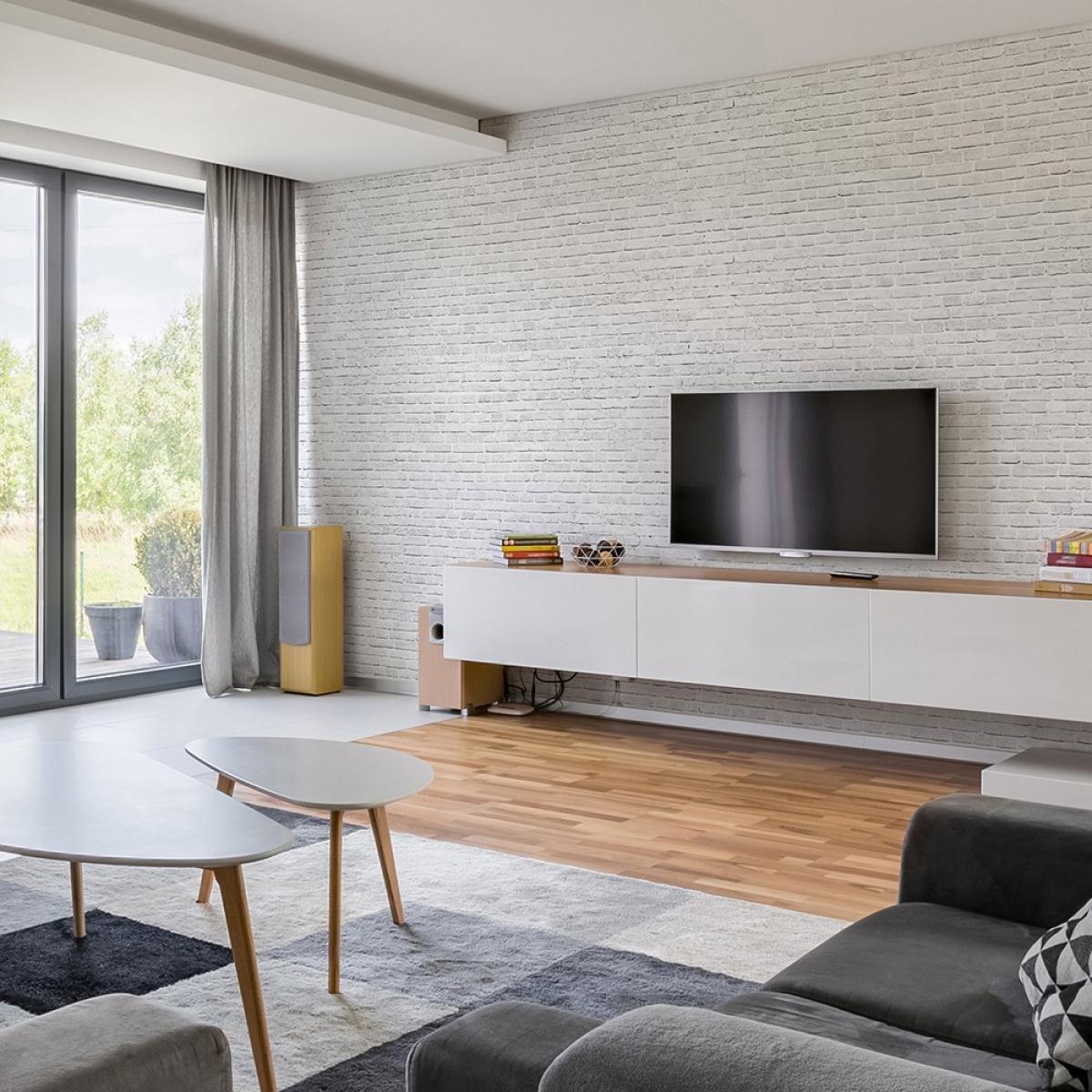 Mural autoadhesivo canvas BRICK WHITE