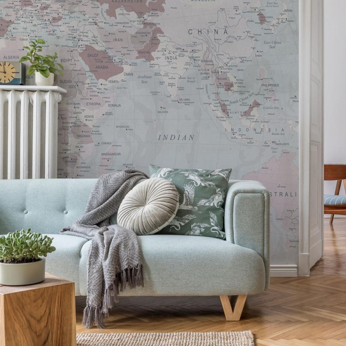 Mural autoadhesivo canvas MAPAMUNDI