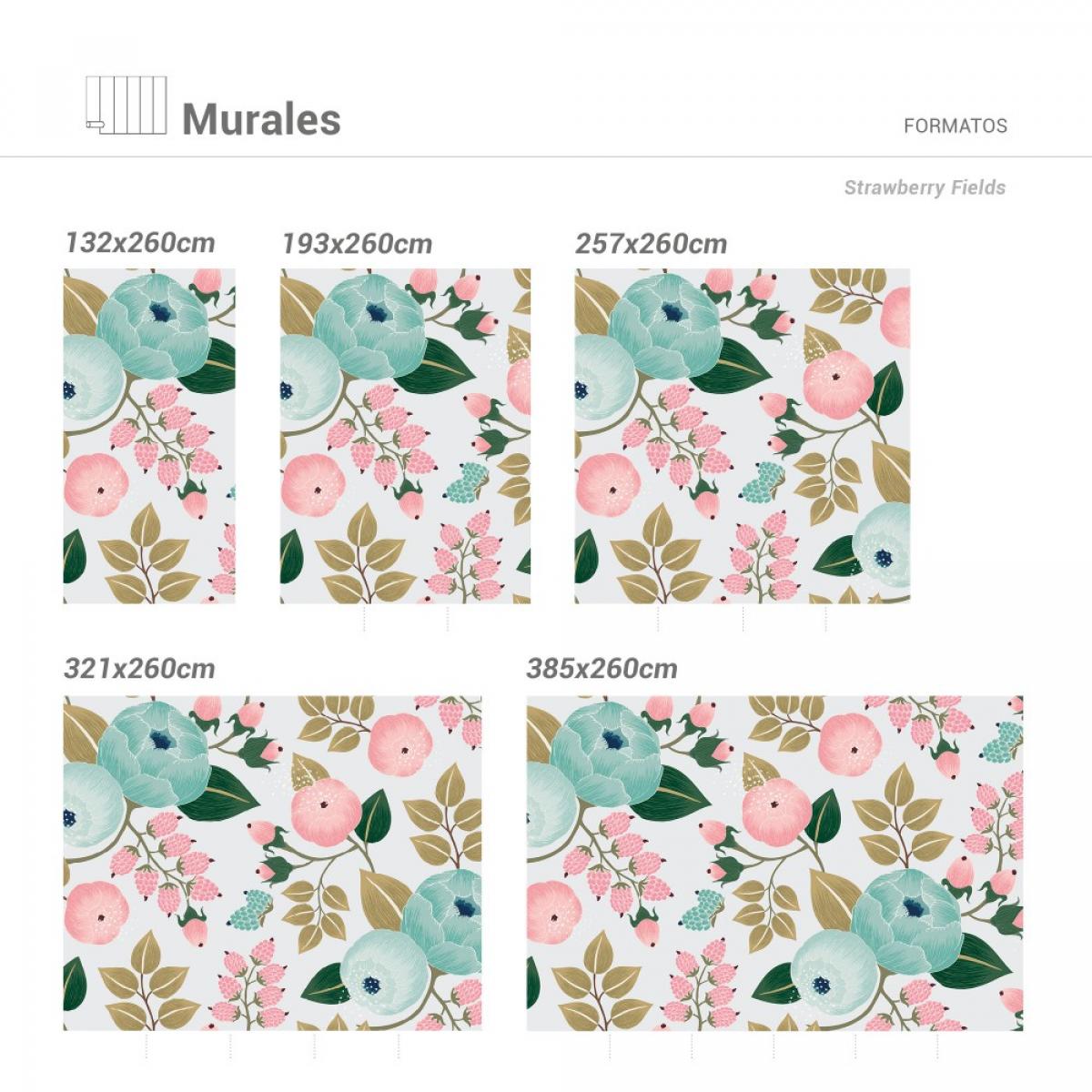 Mural autoadhesivo canvas STRAWBERRY