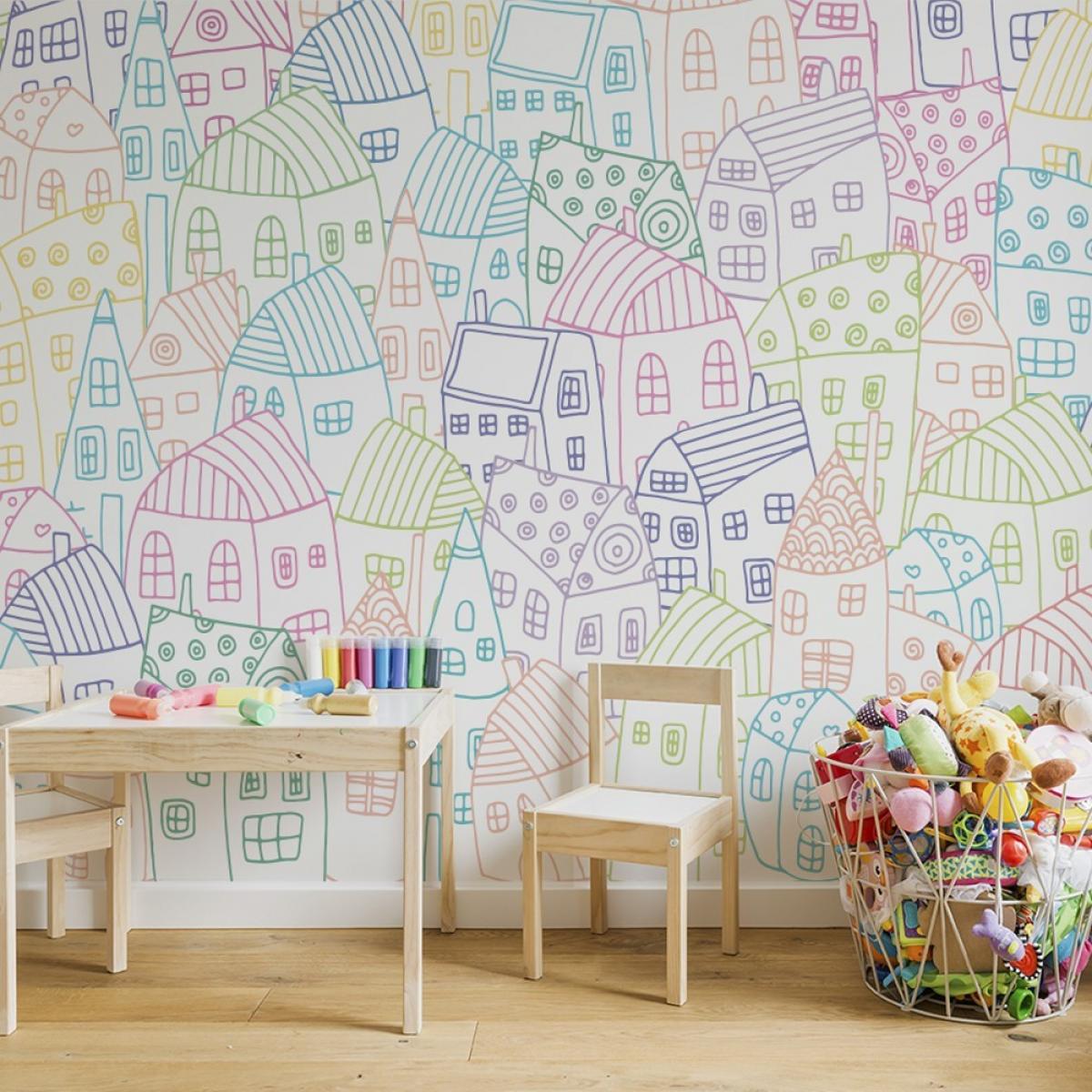 Mural autoadhesivo canvas VILLAGE