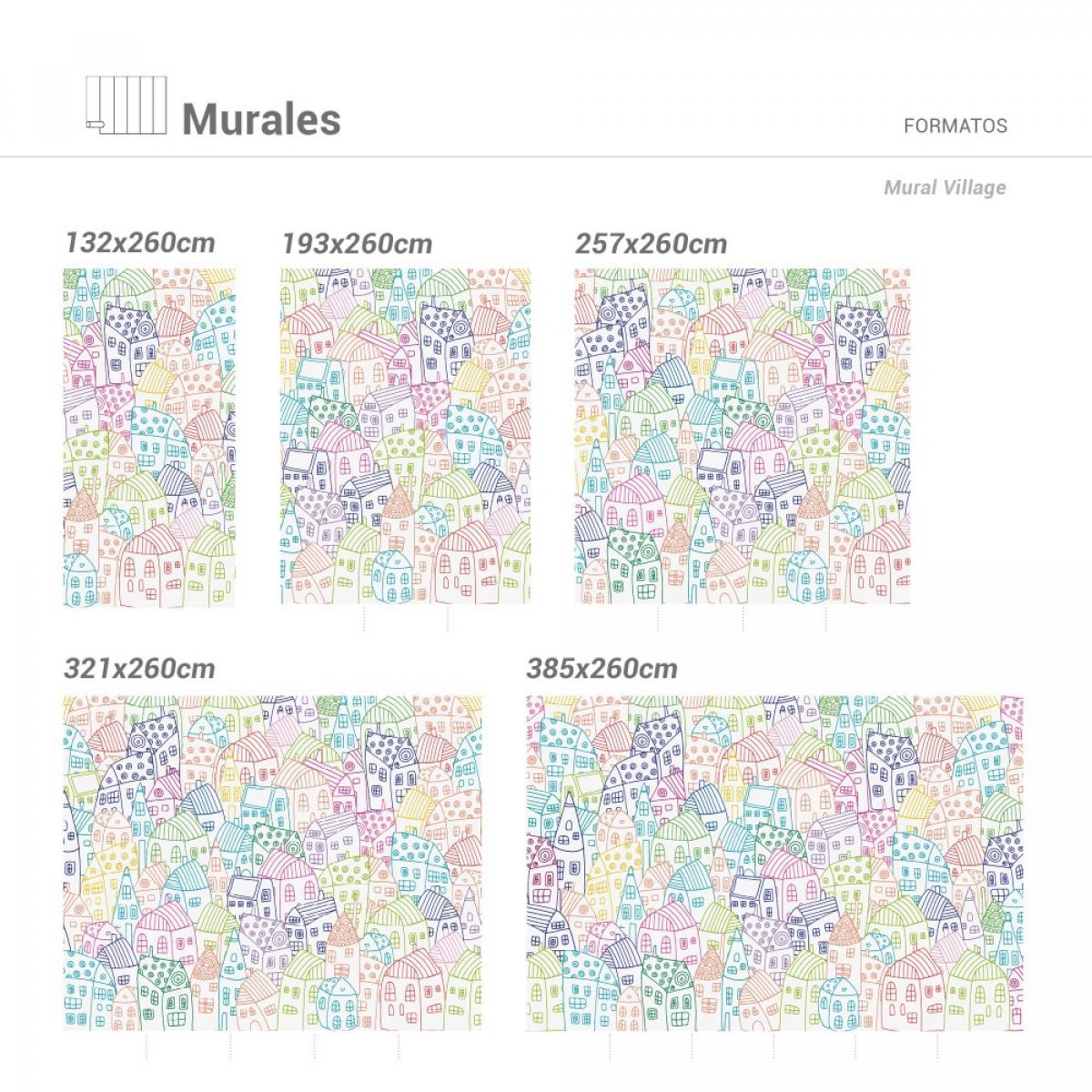 Mural autoadhesivo canvas VILLAGE