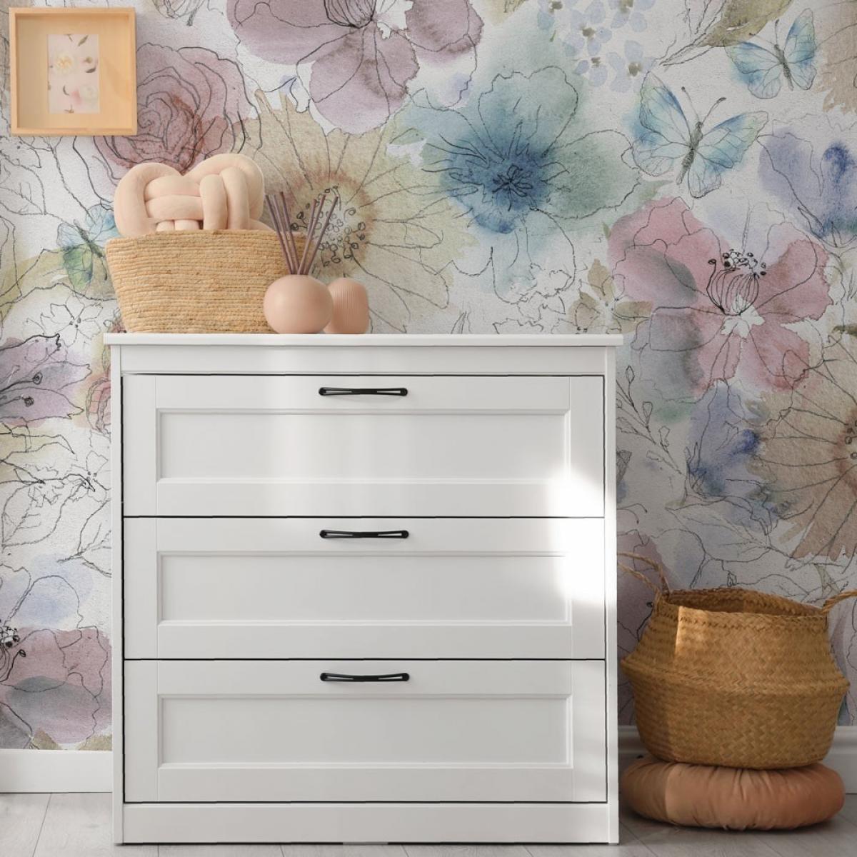 Mural autoadhesivo canvas FLORELIE