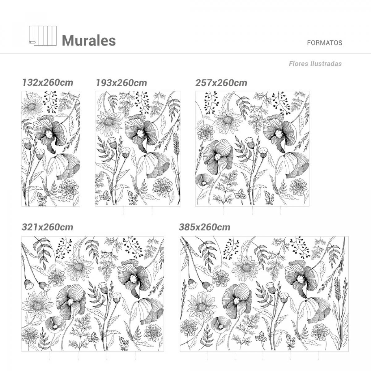 Mural autoadhesivo canvas FLORES