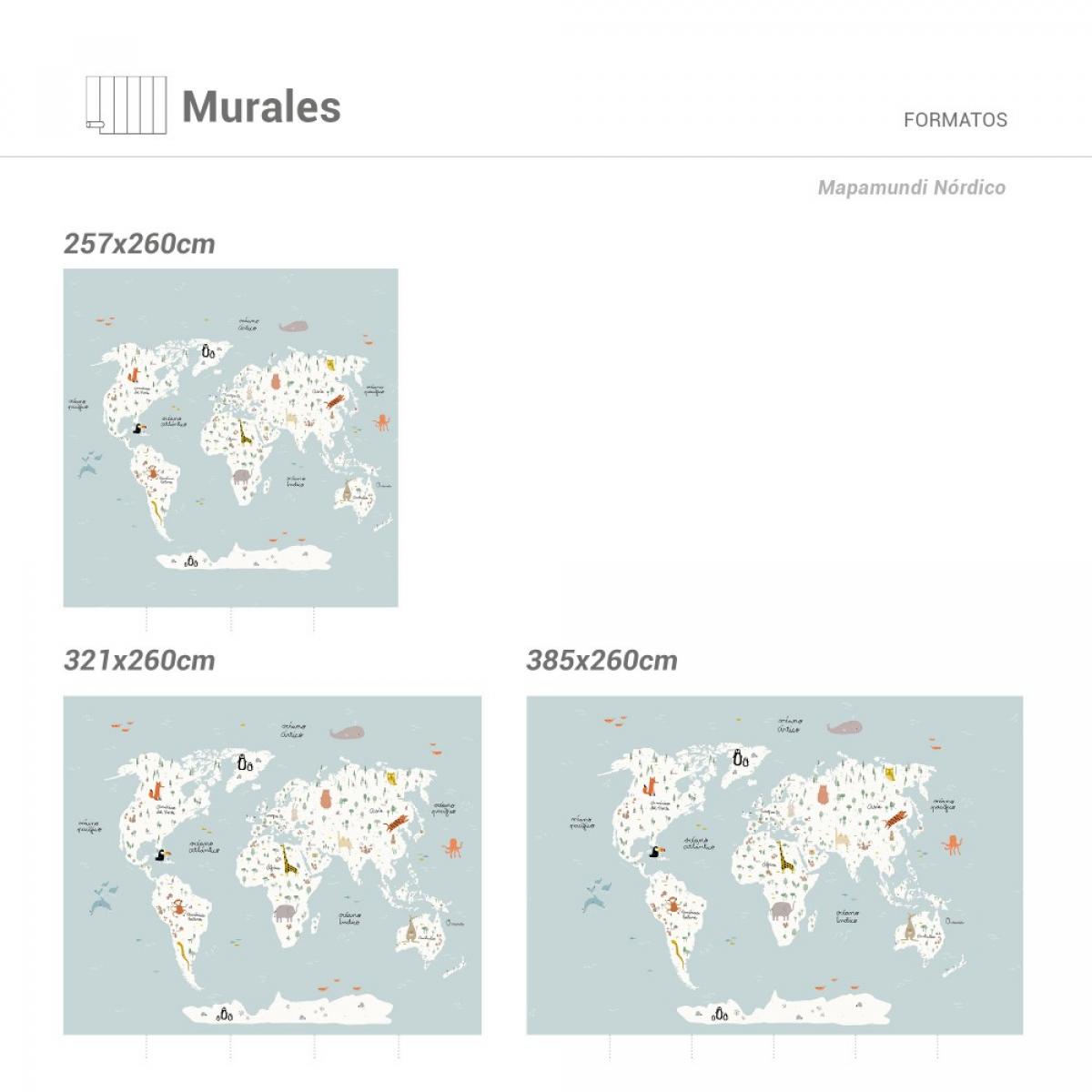 Mural autoadhesivo canvas MAPAMUNDI