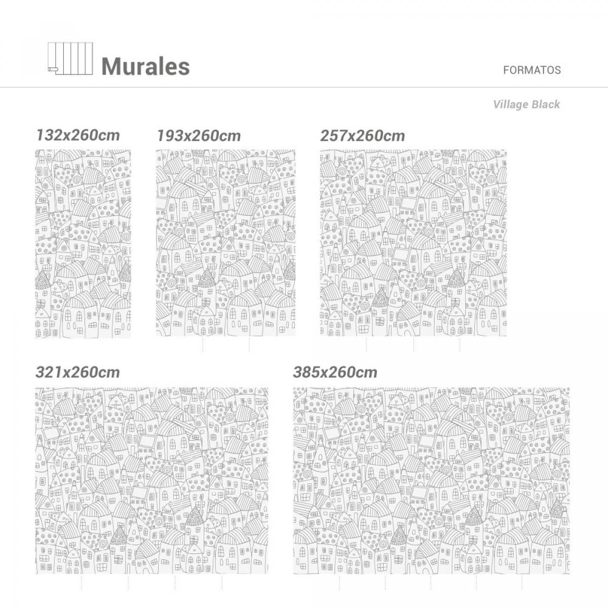 Mural autoadhesivo canvas VILLAGE