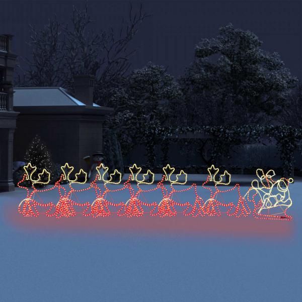 Adorno luces de Navidad 6 renos y trineo XXL 2160 LEDs 7 m