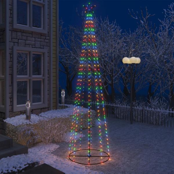 Árbol cono de Navidad 400 LEDs coloridos decoración 100x360 cm