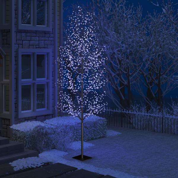 Árbol de Navidad 1200 LED luz azul fría flores de cerezo 400 cm